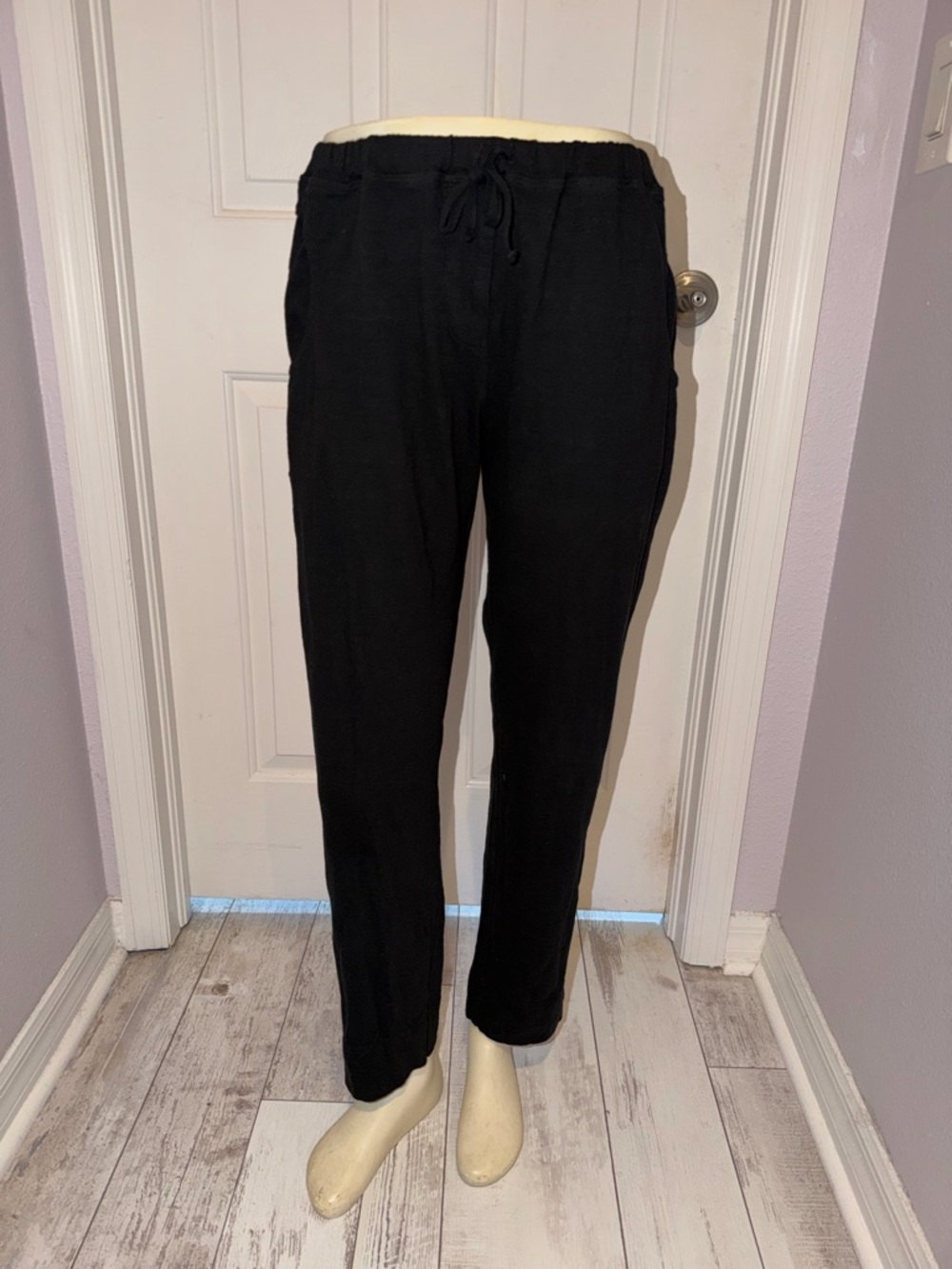 CP Shades  Black Cotton Jogger Drawstring Pants